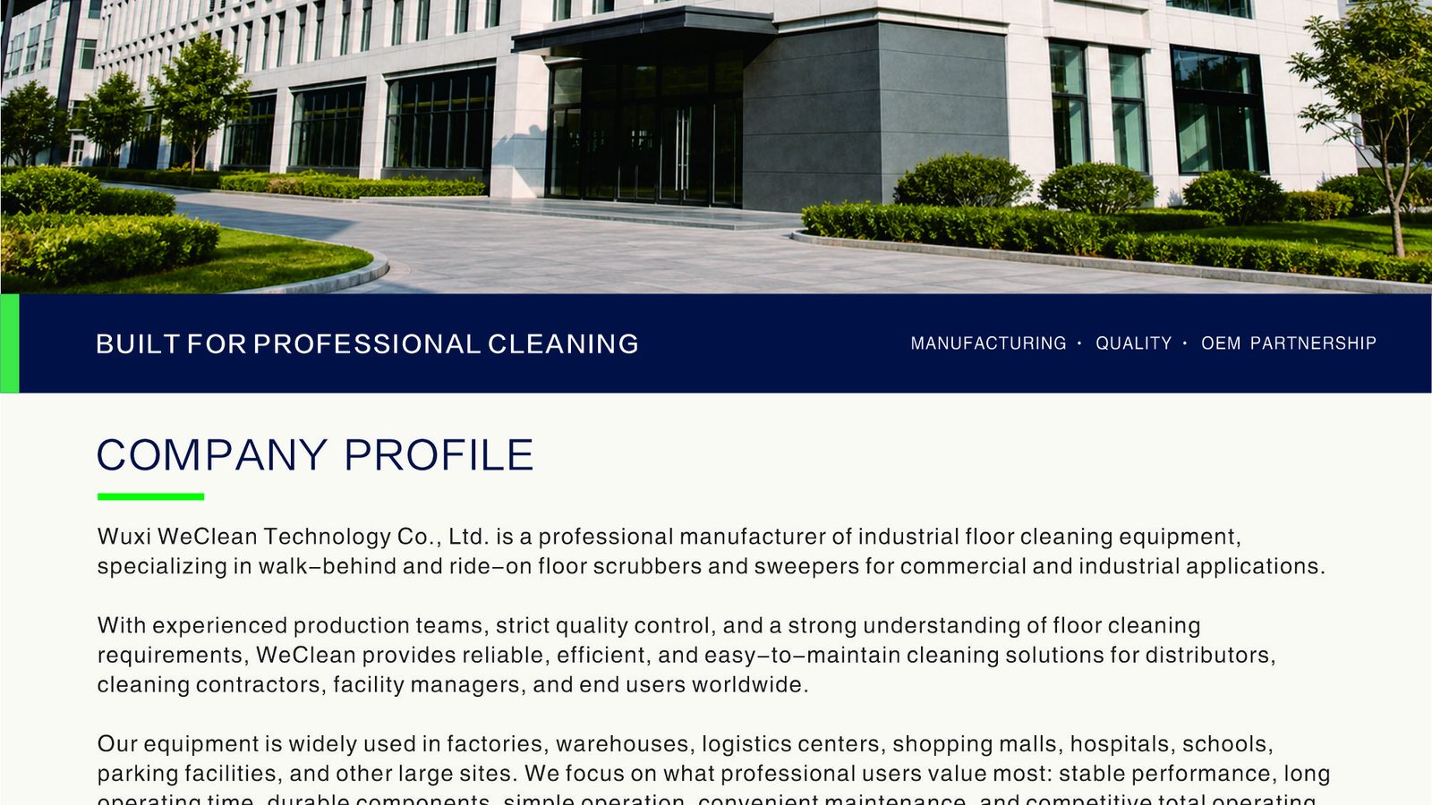 WeClean scrubber catalog page